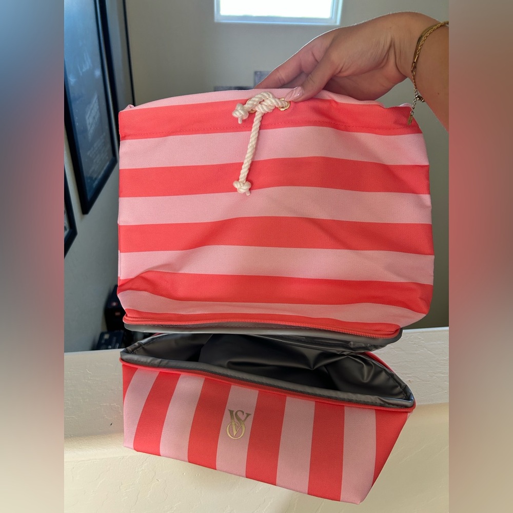 Victoria's Secret Pink and Red Striped Bag